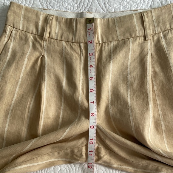 Sezane Rodriguo Linen Trouser Pleated Wide Leg Pants Tan Cream EU 34 US 4 - Picture 12 of 17